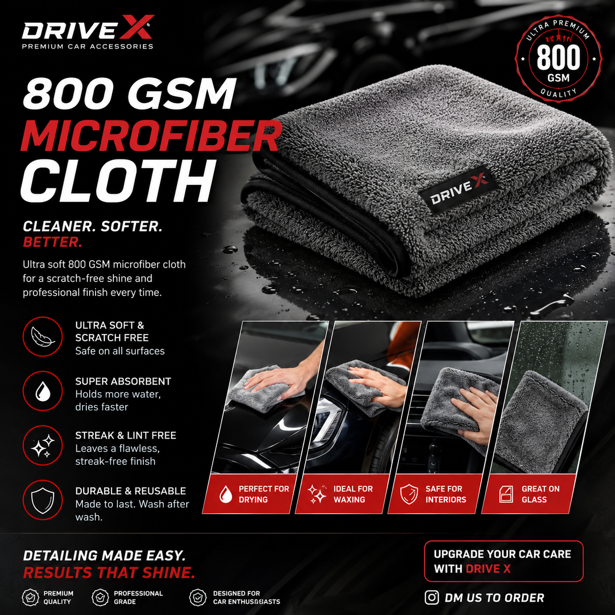 800 GSM Microfiber  Cloth
