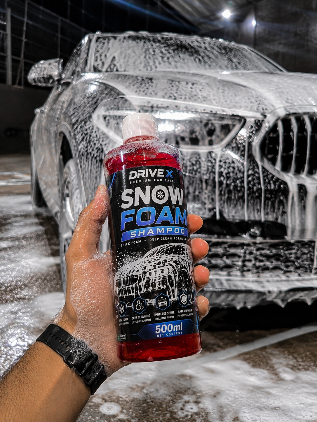 Drive X Snow Foam shampoo