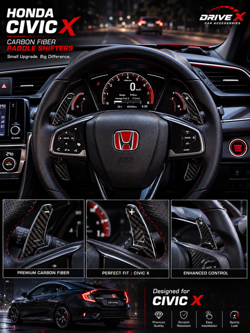 Carbonfibre Paddle Shifter Extension For Honda Civic X
