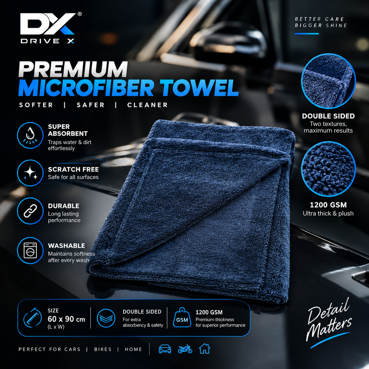 Micro Fiber Towel 60 ✖️ 90 Double Sided